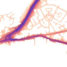 Daytime road noise heatmap for DH1 1WB