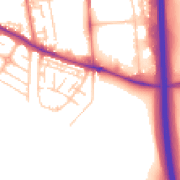 Daytime road noise heatmap for DH1 2EA