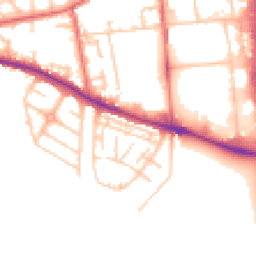Daytime road noise heatmap for DH1 2EN