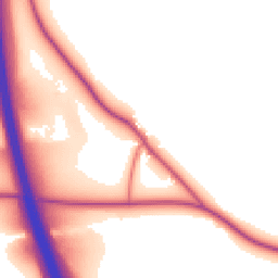 Daytime road noise heatmap for DH1 2SG