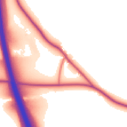 Daytime road noise heatmap for DH1 2SH