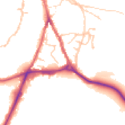 Daytime road noise heatmap for DH1 3AZ