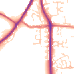 Daytime road noise heatmap for DH1 3QH