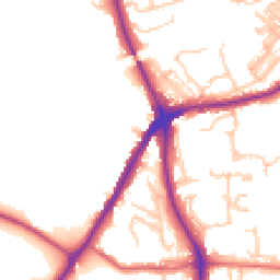 Daytime road noise heatmap for DH1 4JQ