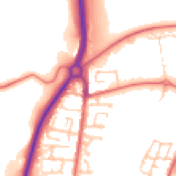 Daytime road noise heatmap for DH1 5DE