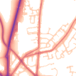 Daytime road noise heatmap for DH1 5EJ