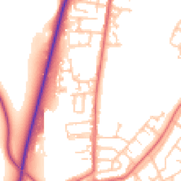 Daytime road noise heatmap for DH1 5FB
