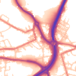 Daytime road noise heatmap for DH4 4BH