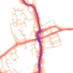 Daytime road noise heatmap for DH4 4EL