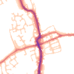 Daytime road noise heatmap for DH4 4EW