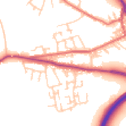 Daytime road noise heatmap for DH4 5DE
