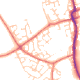 Daytime road noise heatmap for DH4 5JE