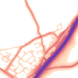 Daytime road noise heatmap for DH4 6PD