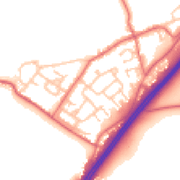 Daytime road noise heatmap for DH4 6RU