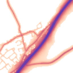 Daytime road noise heatmap for DH4 6SW