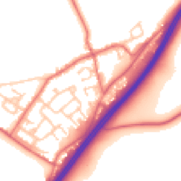 Daytime road noise heatmap for DH4 6SZ