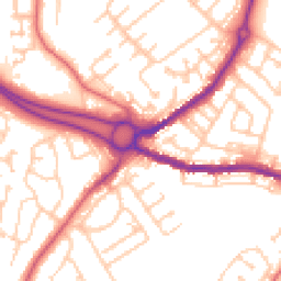 Daytime road noise heatmap for DH4 7DY