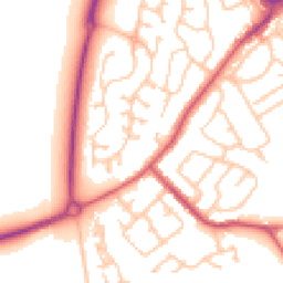 Daytime road noise heatmap for DH4 7TN