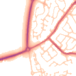 Daytime road noise heatmap for DH4 7TY