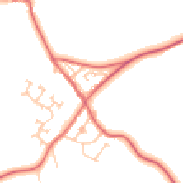 Daytime road noise heatmap for DH6 1AN