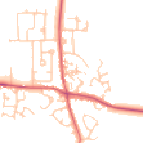Daytime road noise heatmap for DH6 1DJ