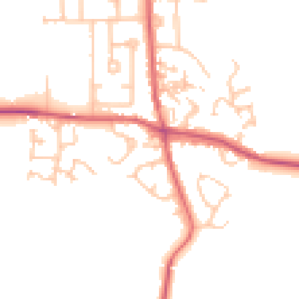 Daytime road noise heatmap for DH6 1ET