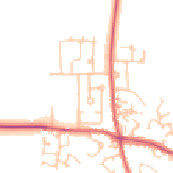 Daytime road noise heatmap for DH6 1JB