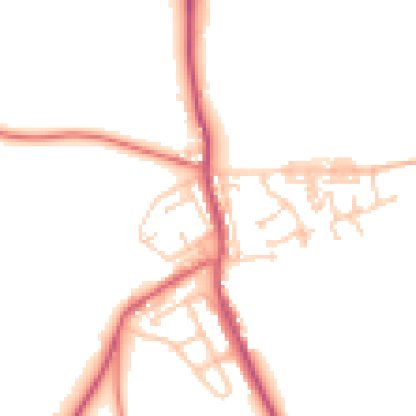 Daytime road noise heatmap for DH6 2BN