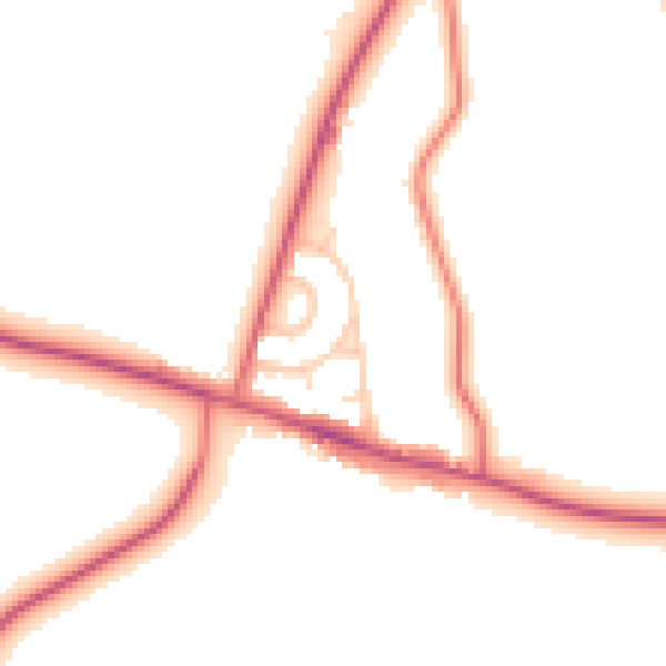 Daytime road noise heatmap for DH6 2EQ