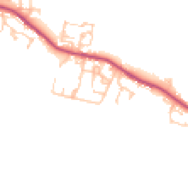 Daytime road noise heatmap for DH6 2TL