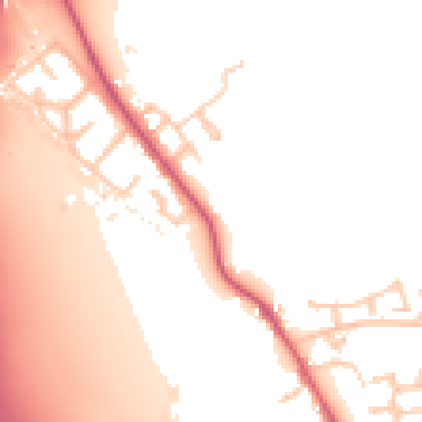 Daytime road noise heatmap for DH6 4JS