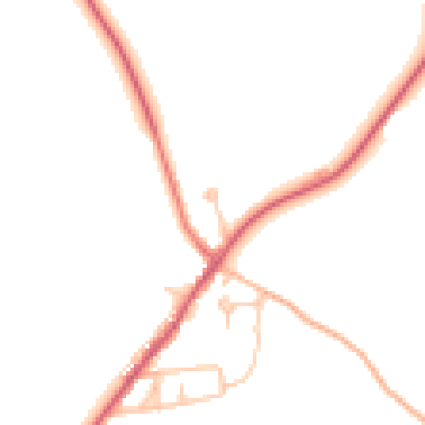 Daytime road noise heatmap for DH6 4QE