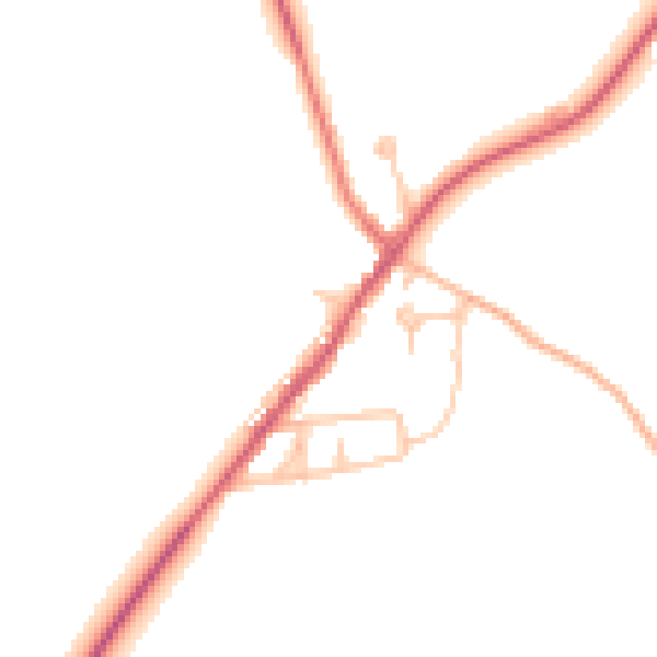 Daytime road noise heatmap for DH6 4QH