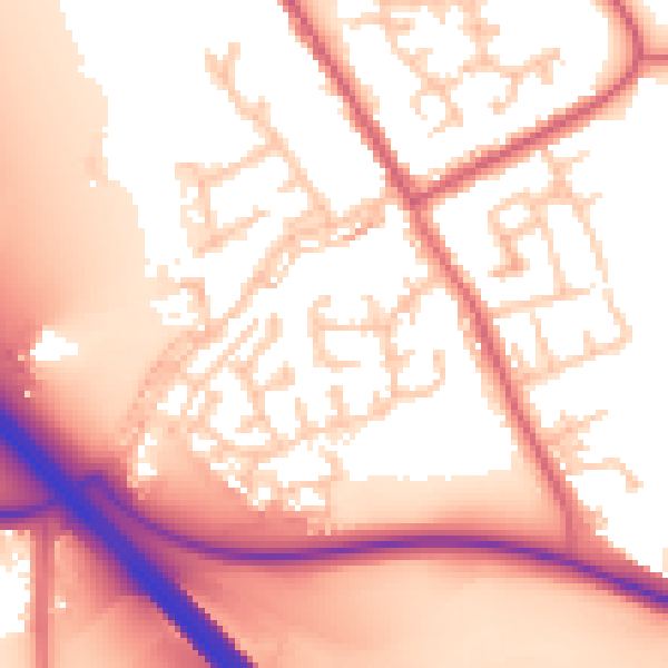 Daytime road noise heatmap for DH6 4SJ
