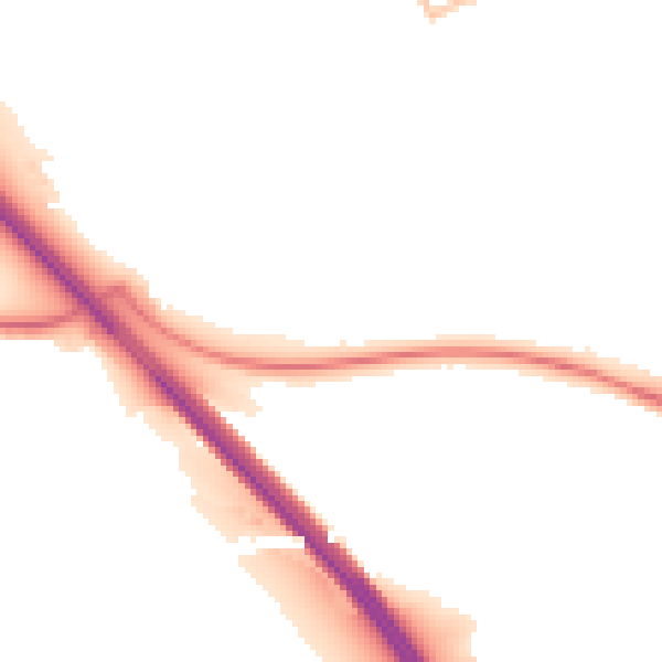 Night-time road noise heatmap for DH6 4ST