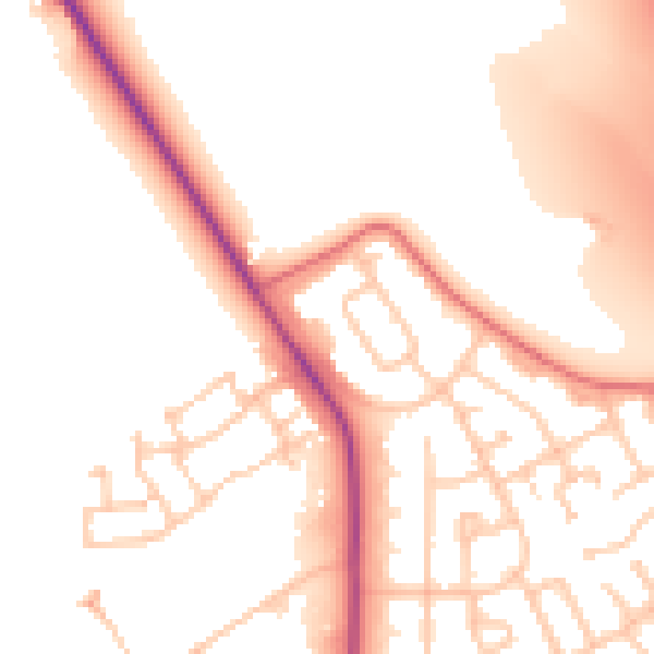Daytime road noise heatmap for DH6 5ES