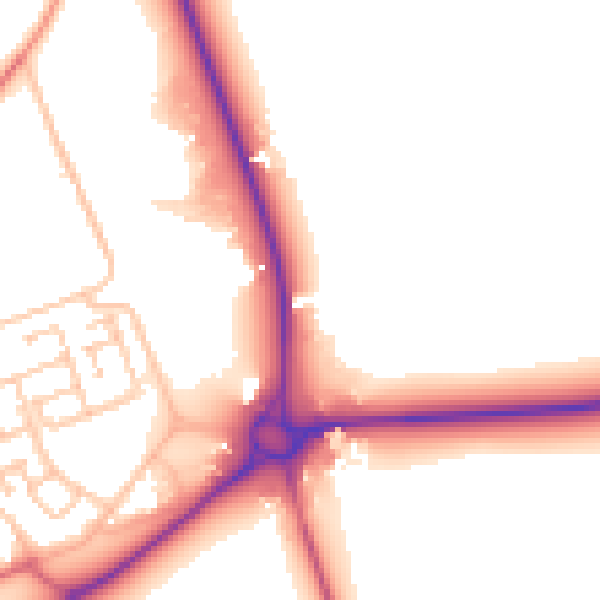 Daytime road noise heatmap for DH6 5JX