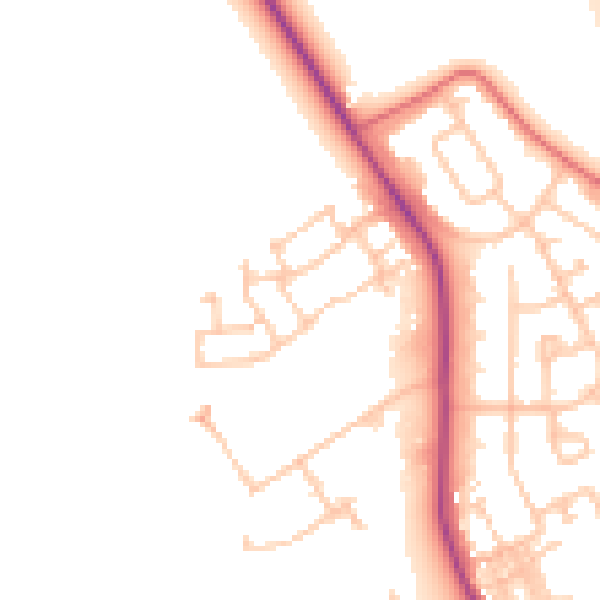 Daytime road noise heatmap for DH6 5PE