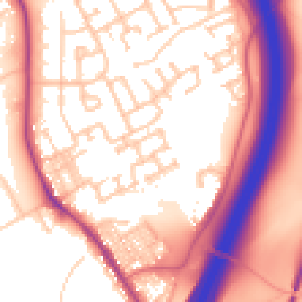 Daytime road noise heatmap for DH6 5QD