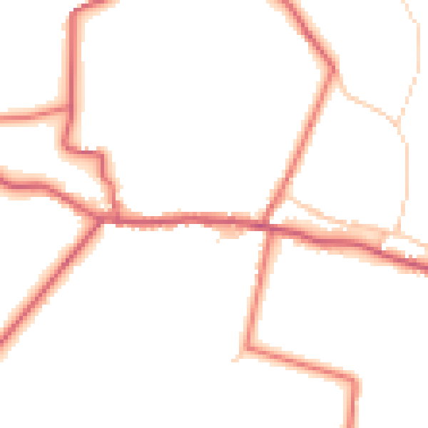Daytime road noise heatmap for DL12 0JE