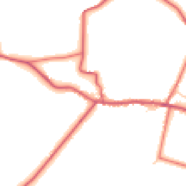 Daytime road noise heatmap for DL12 0LL