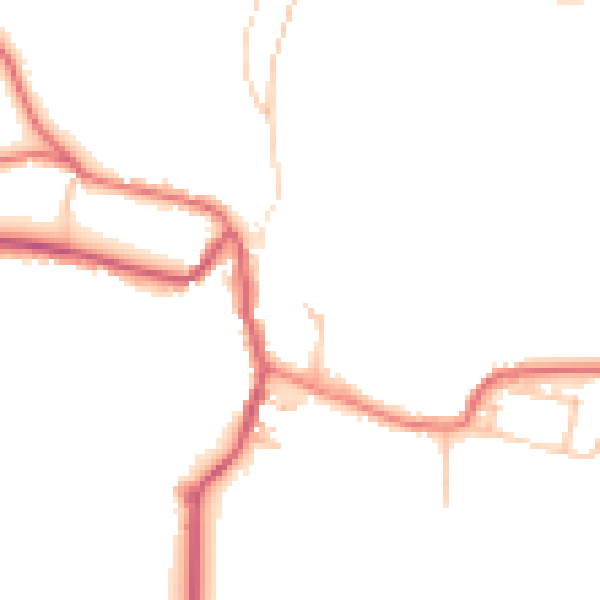 Daytime road noise heatmap for DL12 0RD