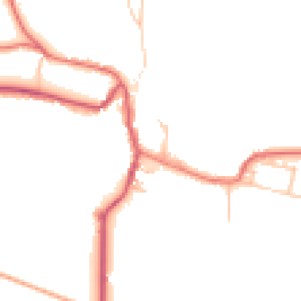 Daytime road noise heatmap for DL12 0SH
