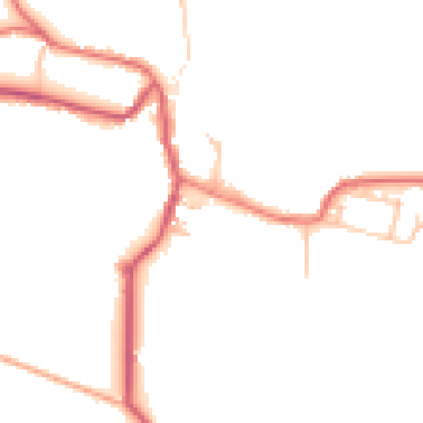 Daytime road noise heatmap for DL12 0SL