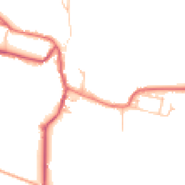 Daytime road noise heatmap for DL12 0SN