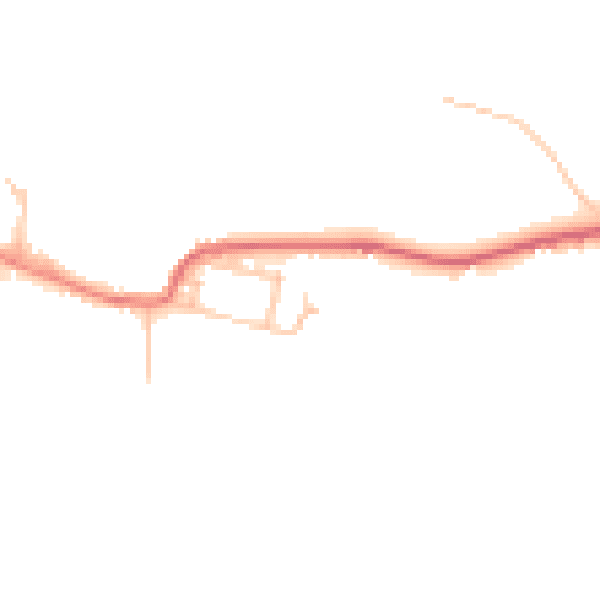 Daytime road noise heatmap for DL12 0TW