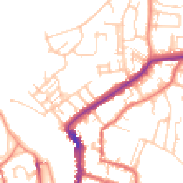 Daytime road noise heatmap for DL12 8AF