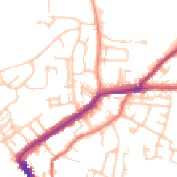 Daytime road noise heatmap for DL12 8DG
