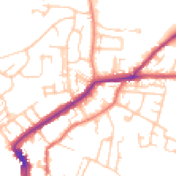 Daytime road noise heatmap for DL12 8DQ
