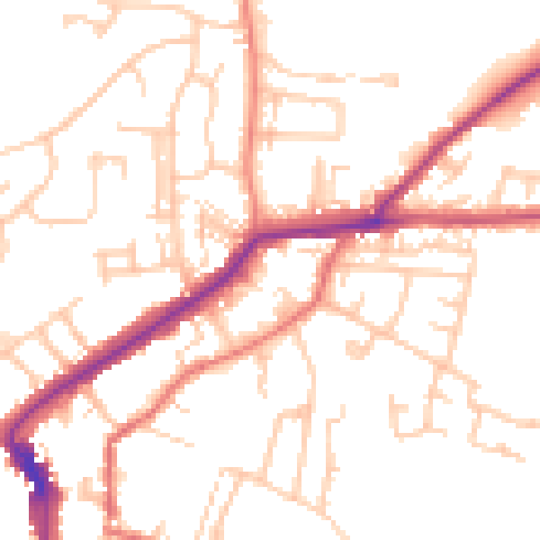 Daytime road noise heatmap for DL12 8FA